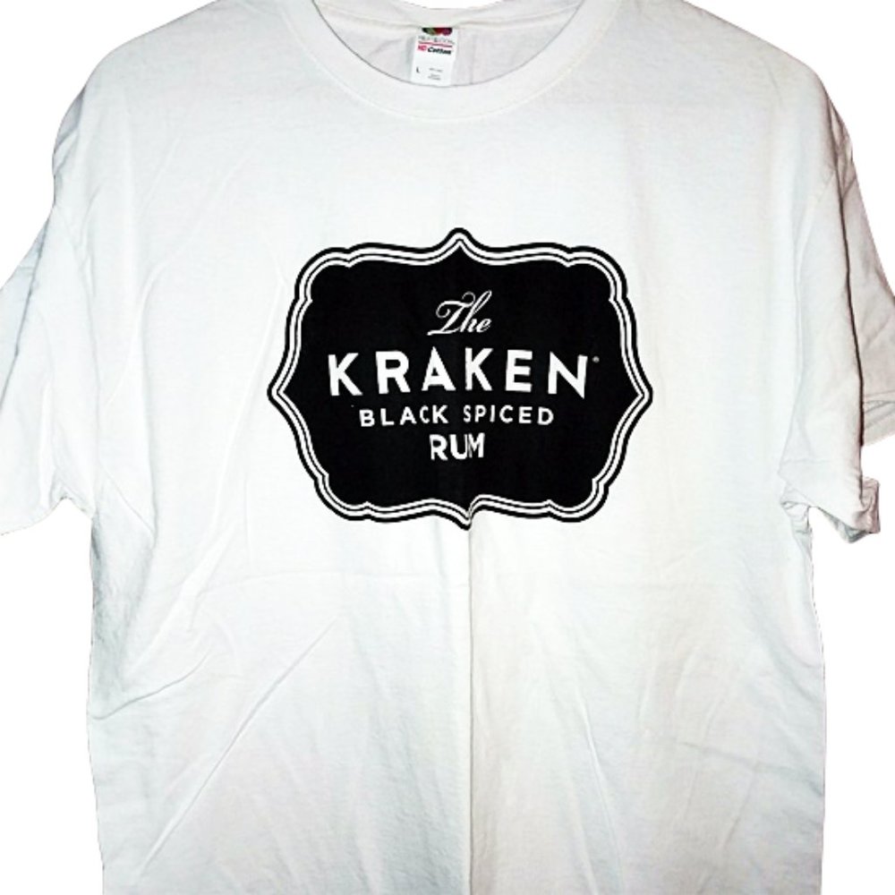 The KRAKEN BLACK SPICED RUM White T-Shirt Size L